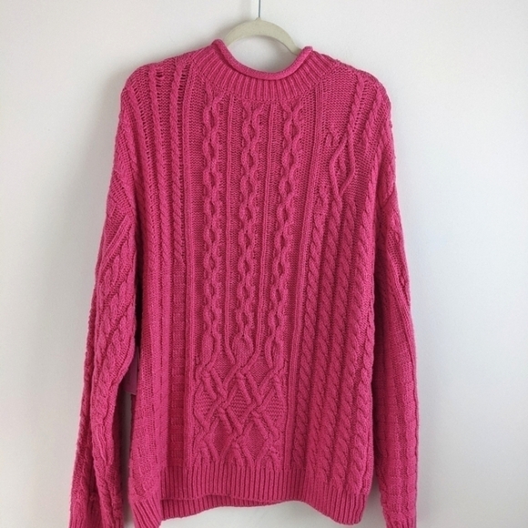 RILEY & Rae Bright Pink Cable Knit Tunic Sweater XXL Barbiecore Spring  Plus - Picture 6 of 11